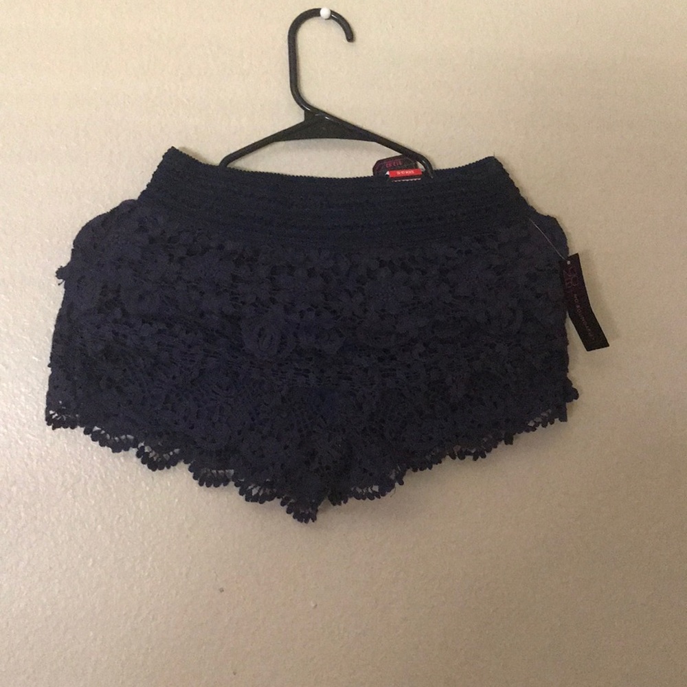 Navy blue lace shorts